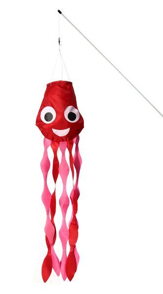 Elliot Olli Oktopus 1015441  fröhliche Windrabauken (Windsack/Windfänger) 16 cm x 14 cm x 60 cm rot