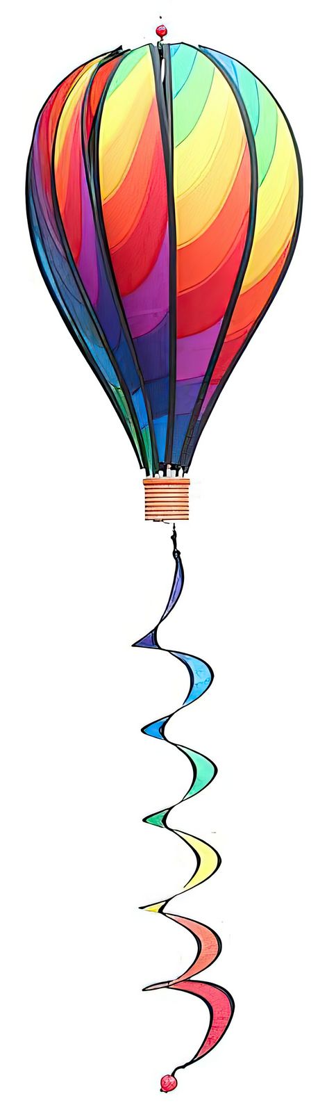 hängendes Windspiel Balloon - Wave 50 x 28 cm (Ballon) 5 x 5.5 cm (Korb) 10 x 65 cm (Spirale) rainbow