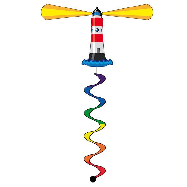 hängendes Windspiel Leuchtturm 35 cm x 90 cm rainbow 