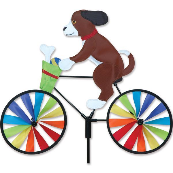 - stehendes Windspiel Hund auf Fahrrad Ø 18 cm 50 cm x 48 cm Höhe 105 cm rainbow