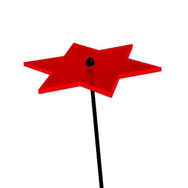 Elliot Lichtzauber - Sonnenfänger Stern mini 4 cm inkl. 20 cm Stab rot 