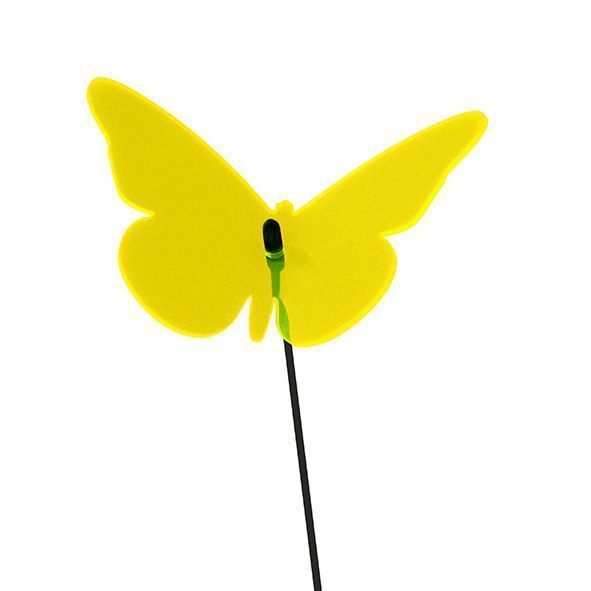 Elliot Lichtzauber - Sonnenfänger Schmetterling mini 5 cm gebogen inkl. 20 cm Stab gelb
