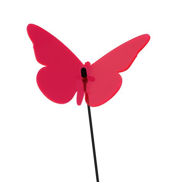 Elliot Lichtzauber - Sonnenfänger Schmetterling mini 5 cm gebogen inkl. 20 cm Stab rot