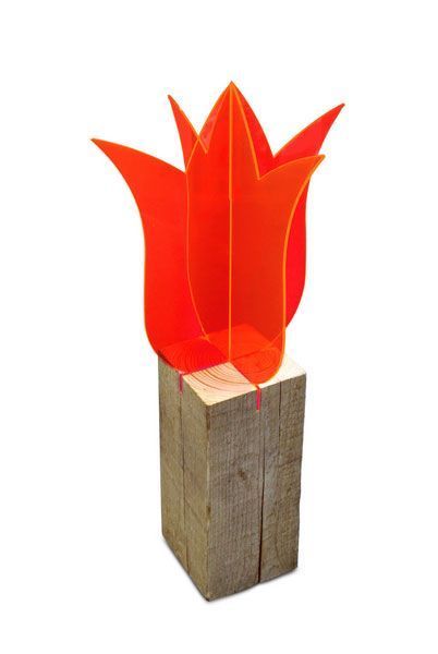 Elliot Lichtzauber - Sonnenfänger 10230523 3D-Tulpe 20 cm stehend rot ohne Holzfuß