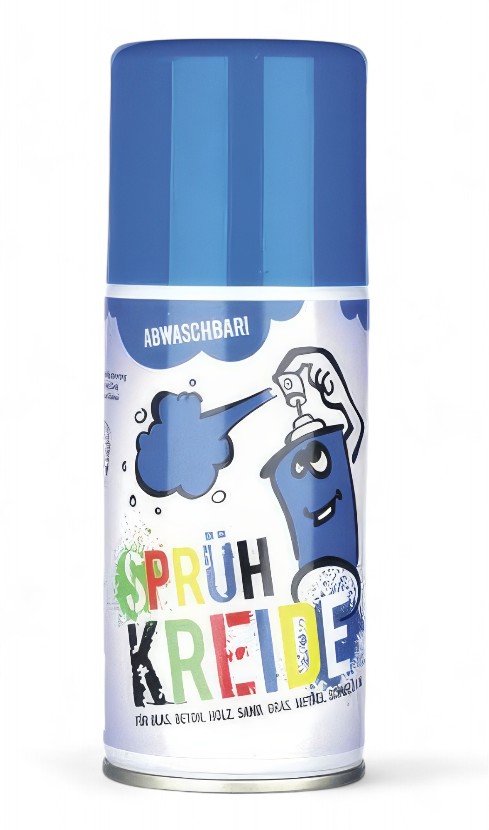 12 Stück - Elliot Sprühkreide 3300202  Kreidespay - abwaschbar! 150 ml Sprühdose blau