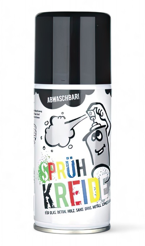 12 Stück - Elliot Sprühkreide 3300204  Kreidespay - abwaschbar! 150 ml Sprühdose schwarz