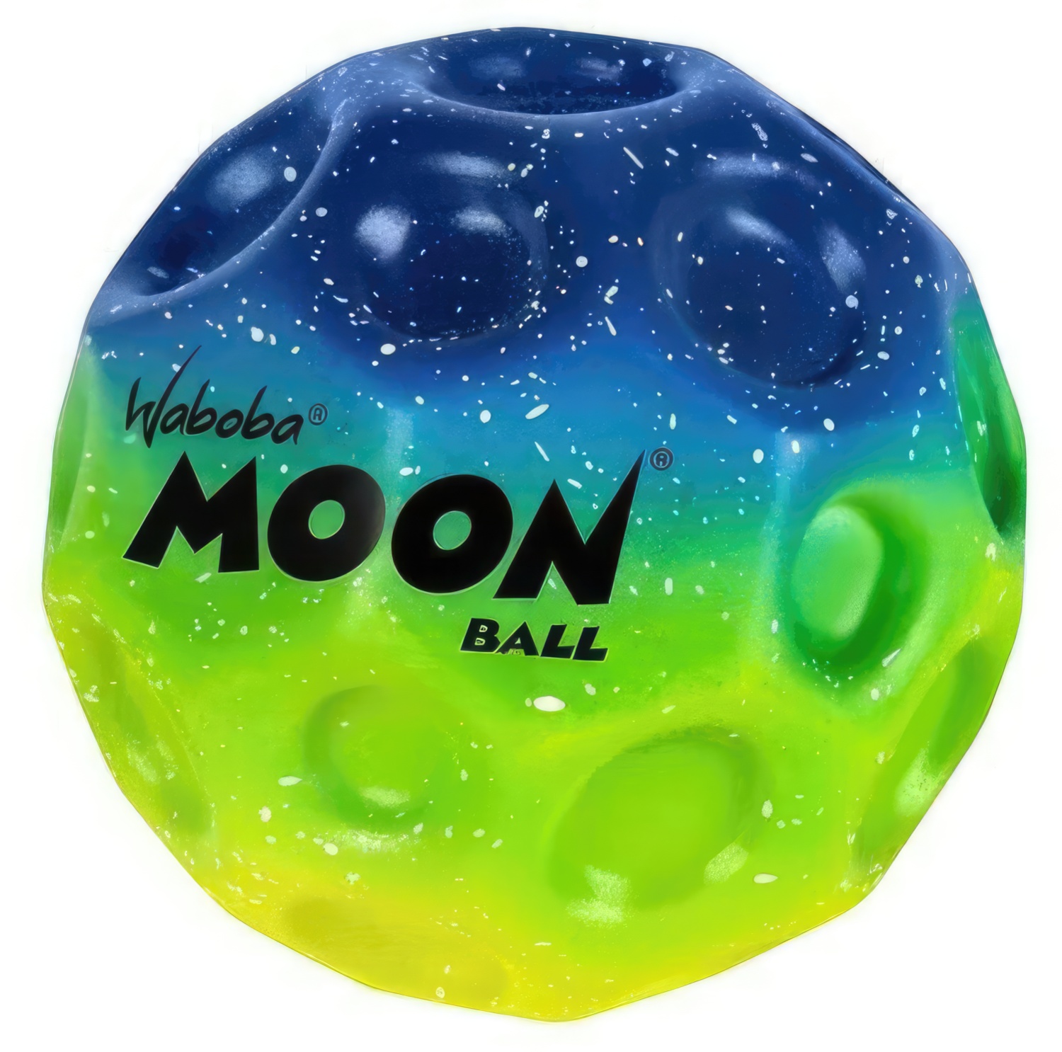 Waboba Undersea Moon Ball – am Höchsten Springender Gummiball – Patentiertes Original-Design – Ballkrater Erzeugen beim Aufprall EIN knallendes Geräusch – Leicht Greifbar – Flummies für Kinder. - 65mm