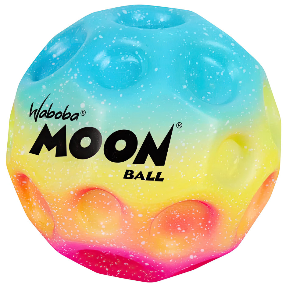 Waboba Rainbow Moon Ball – am Höchsten Springender Gummiball – Patentiertes Original-Design – Ballkrater Erzeugen beim Aufprall EIN knallendes Geräusch – Leicht Greifbar – Flummies für Kinder. - 65mm