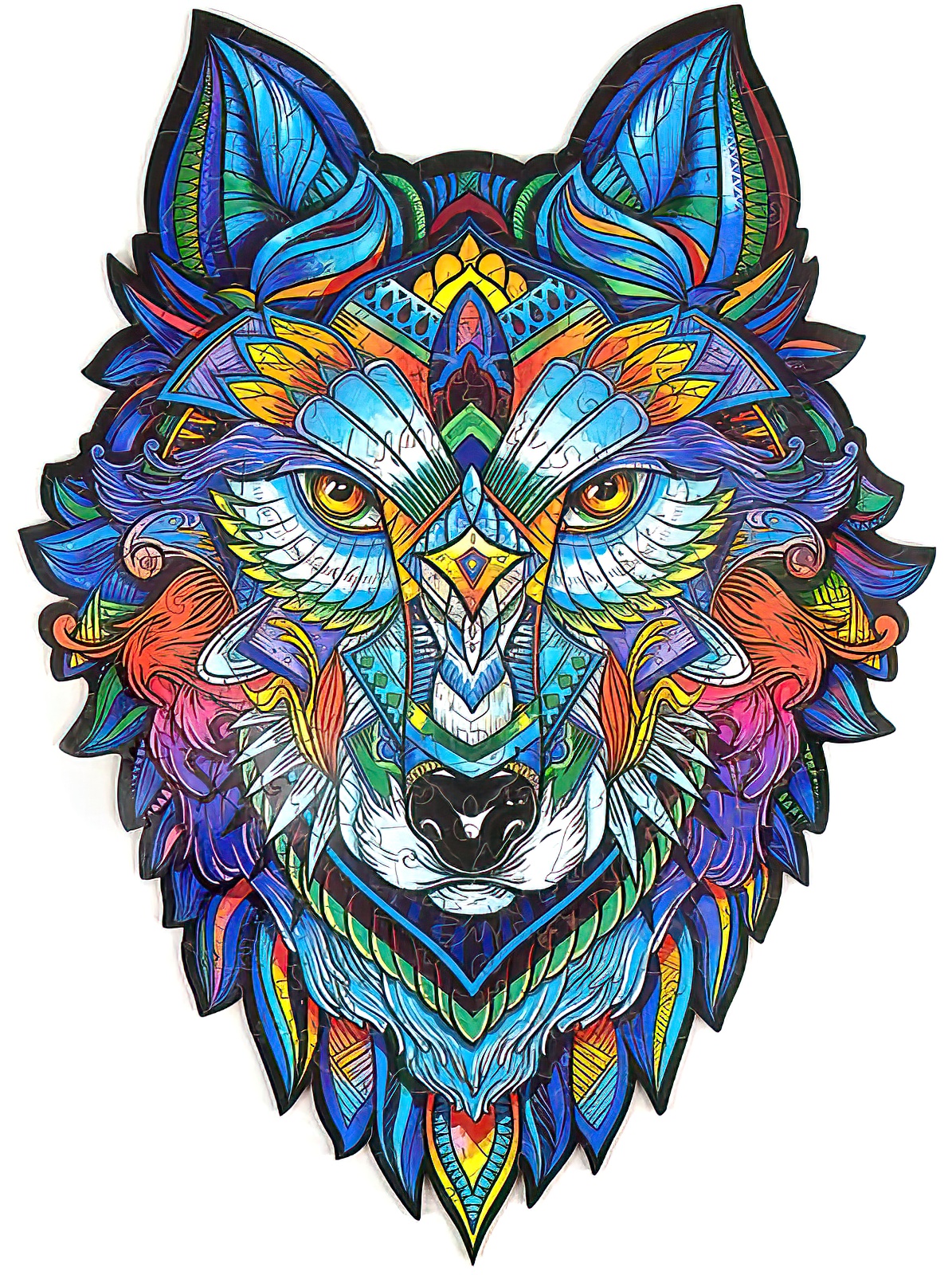 UNIDRAGON - Majestic Wolf (17 x 24 cm - Größe S) Holzpuzzle - 99 Teile 