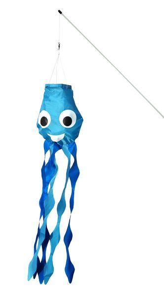 Elliot Olli Oktopus 1015440  fröhliche Windrabauken (Windsack/Windfänger) 16 cm x 14 cm x 60 cm blau