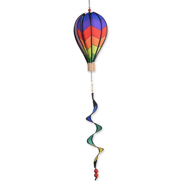 hängendes Windspiel Balloon - Rainbow Chevron 17 x 28 cm (Ballon) 4  x 3.5 cm (Korb) 10 x 35 cm (Spirale) rainbow