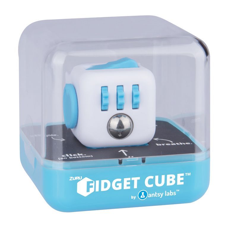 BOTI FidgetCube - Aqua für Hand und Finger Akrobatik 4 x 4 cm 35 g weiß/blau