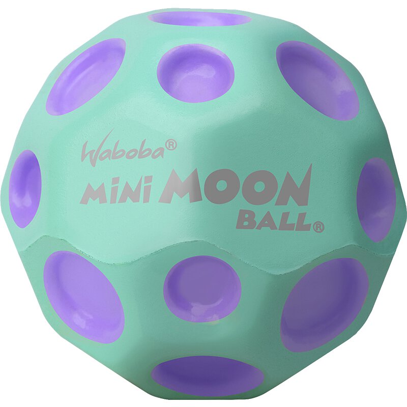 Waboba 3250608  Moon BALL MINI – am Höchsten Springender Gummiball – Patentiertes Original-Design – Ballkrater Erzeugen beim Aufprall EIN knallendes Geräusch – Leicht Greifbar – Flummies für Kinder - 55mm MINI mint-lila