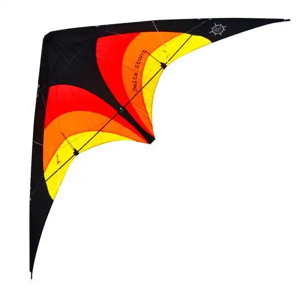 Elliot Delta Stunt - Elliot Delta Stunt - Zweileiner-Lenkdrachen/Stabdrachen (2-Leiner) rtf 148 cm x 63 cm Gfk-Vollstab 4 mm schwarz/rot/orange