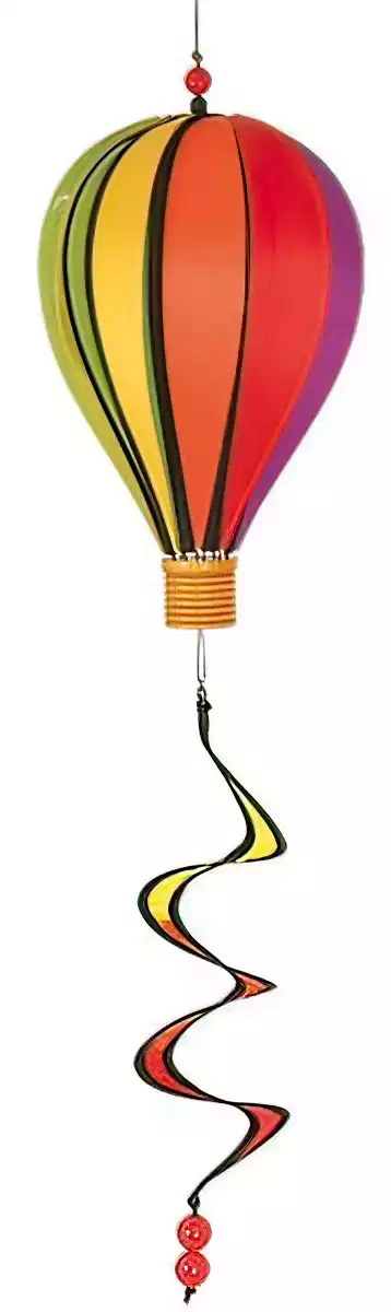 Windspiel hängend - Balloon - Rainbow 17 x 28 cm (Ballon) 4  x 3.5 cm Balloon - Rainbow 17 x 28 cm (Ballon) 4  x 3.5 cm (Korb) 10 x 35 cm (Spirale) rainbow
