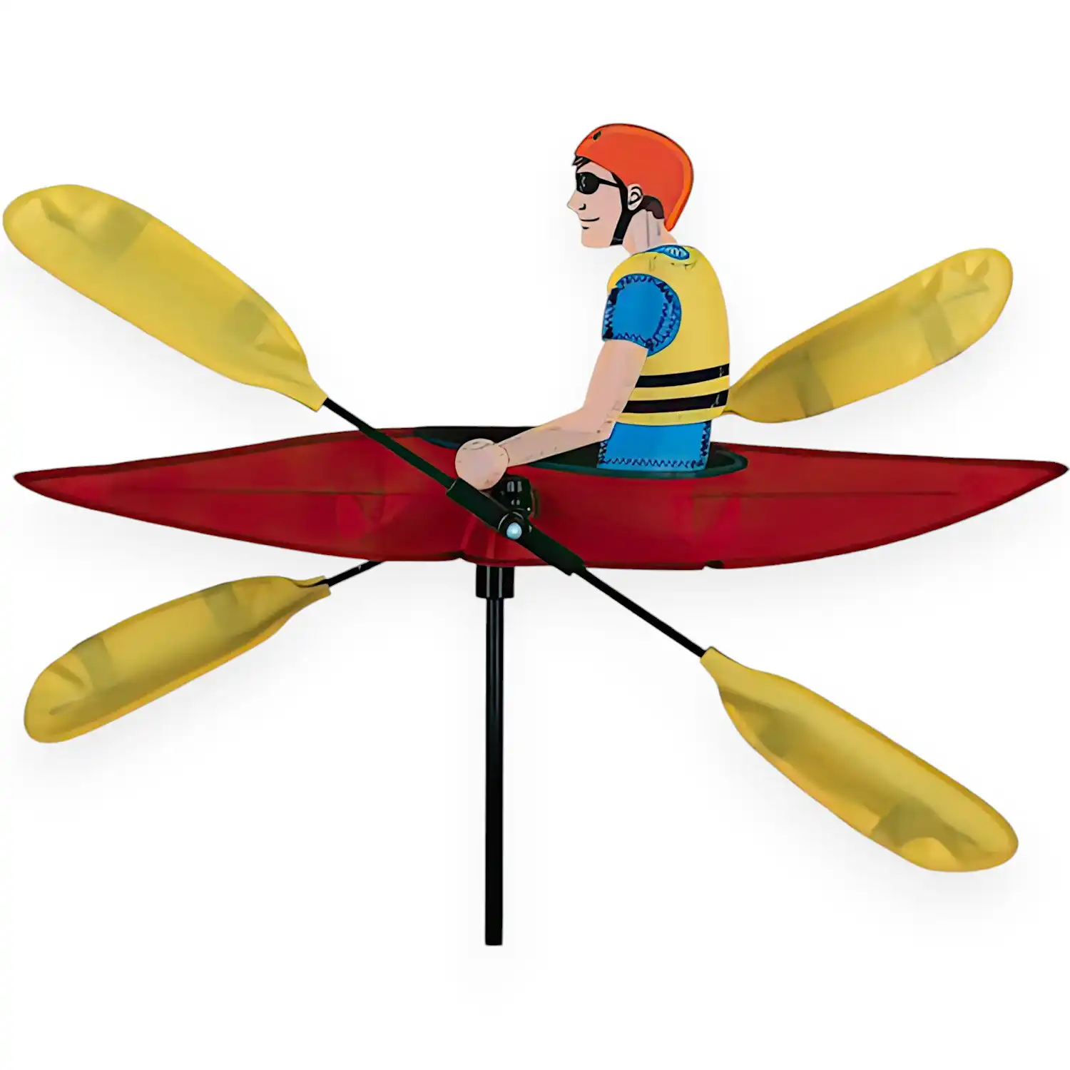 Windspiel stehend - Kajakfahrer Ø 52 cm 50 cm x 21 cm rot/gelb Kajakfahrer Ø 52 cm 50 x 21 cm rot/gelb