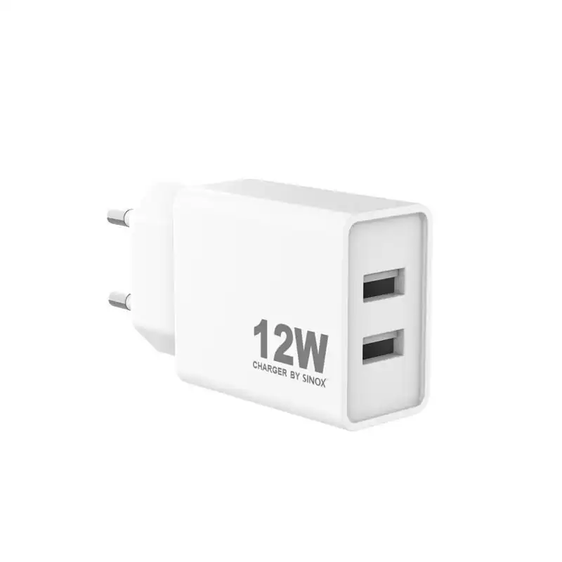 sinox Pro SXP 6012  USB-A Schnellladegerät   12 Watt 2 USB-A Anschlüsse weiß