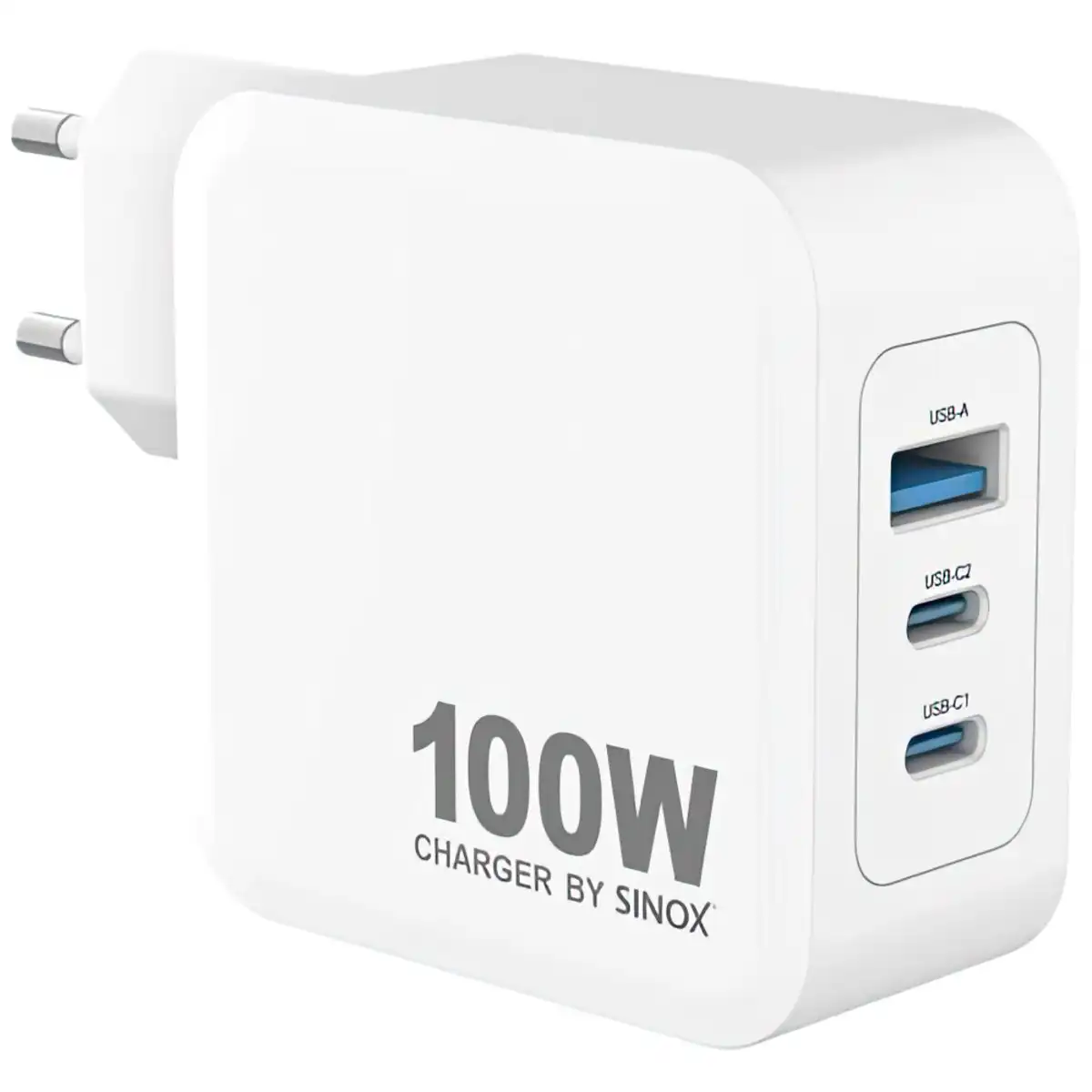 sinox Pro SXP 6100  2x USB-C / USB-A Schnellladegerät   100 Watt 2x USB-C und USB-A Anschluss weiß