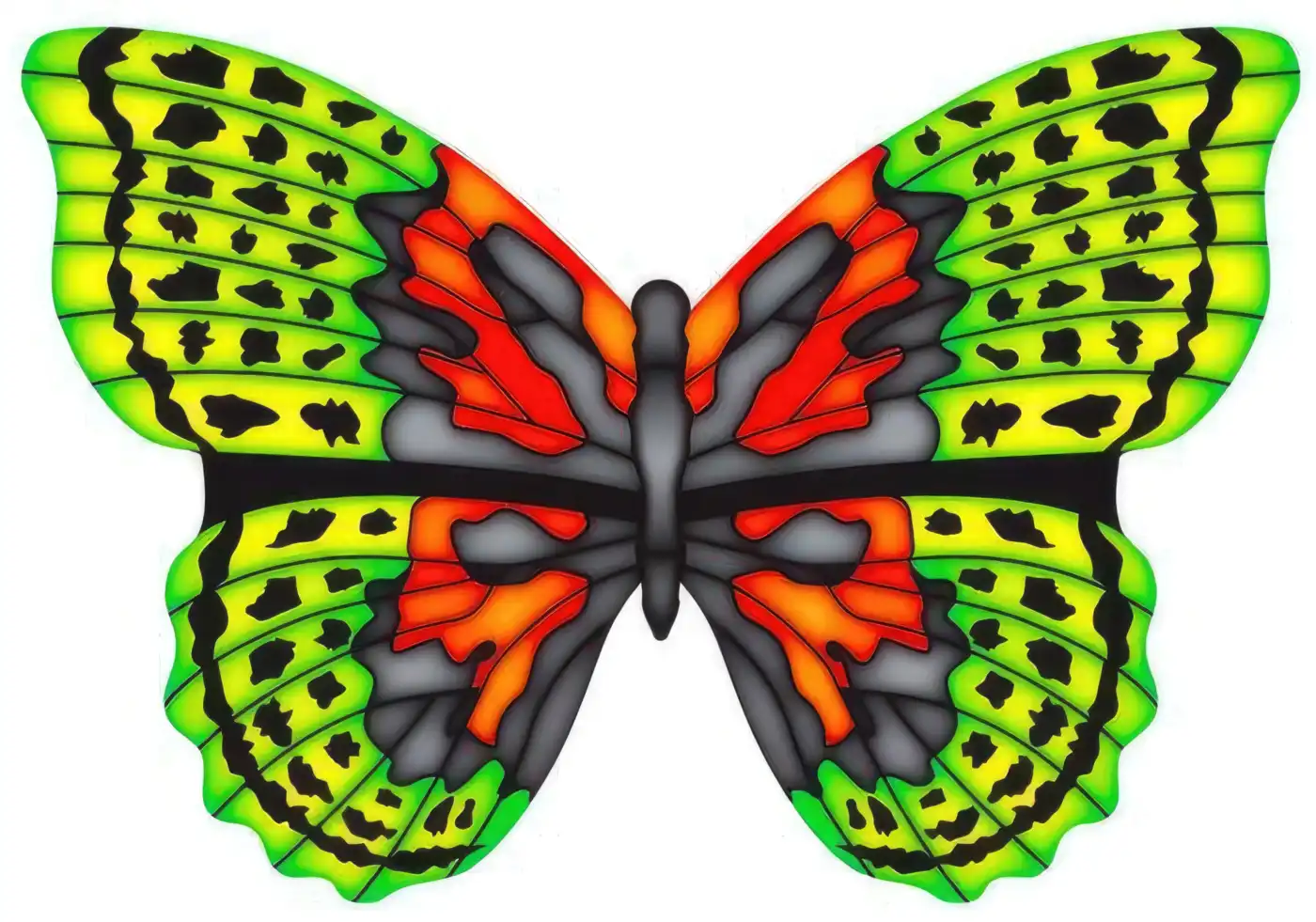 X-Kites Mini Mylar Kites Schmetterling - X-Kites Mini Mylar Kites - Einleiner-Drachen/Kinderdrachen (1-Leiner) rtf (flugfertig) 10 cm x 10 cm grün