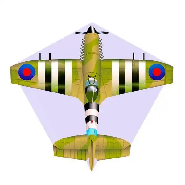 X-Kites Mini Mylar Kites Flugzeug Spitfire - X-Kites Mini Mylar Kites - Einleiner-Drachen/Kinderdrachen (1-Leiner) 10 cm x 10 cm taupe