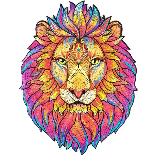 UNIDRAGON - Mysterious Lion (31 x 40 cm,Größe L) Holzpuzzle,327 Teile