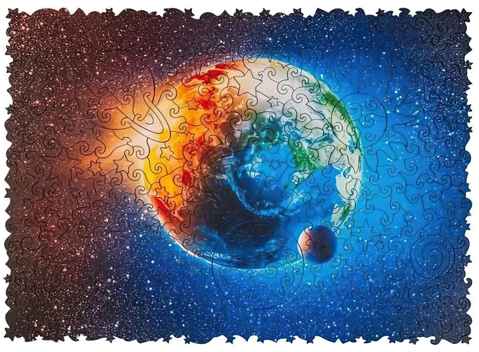 UNIDRAGON - Planet Earth (43 x 30 cm,Größe L) Holzpuzzle - 500 Teile