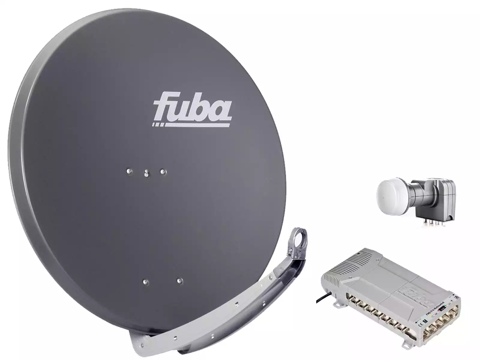 16 Teilnehmer Sat-Anlage - Fuba Profi85 HD16A   Schüsselgröße: 85 cm 16 Anschlüsse anthrazit 4K / 3D / HDTV ready