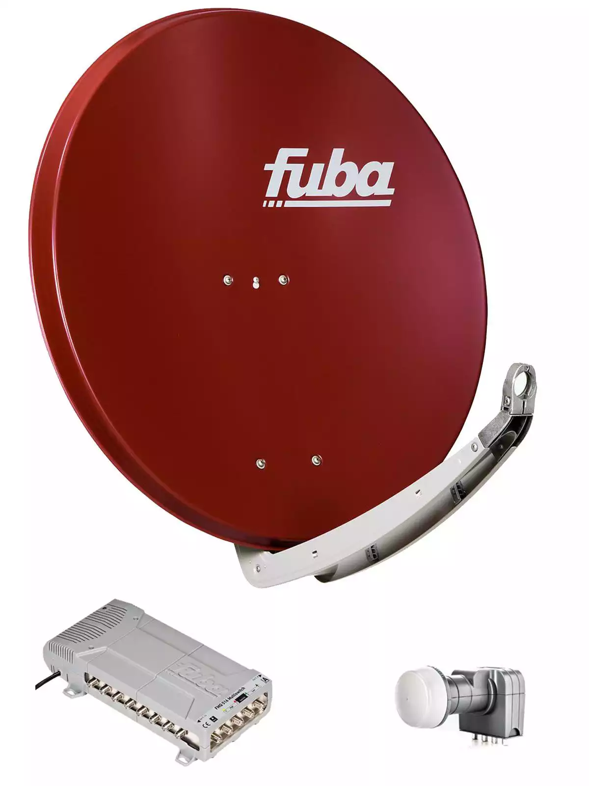 16 Teilnehmer Sat-Anlage - Fuba Profi85 HD16R   Schüsselgröße: 85 cm 16 Anschlüsse ziegelrot 4K / 3D / HDTV ready