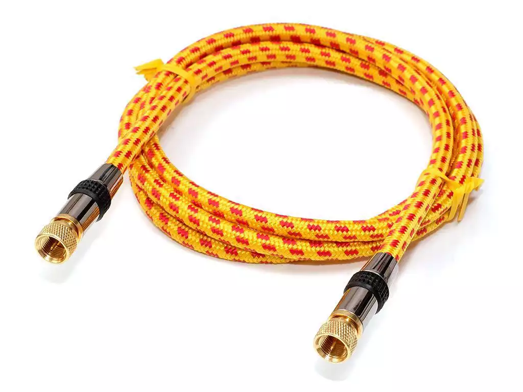 1.5m Antennenkabel F-Stecker / F-Stecker - Bieffe 3214SA  Länge: 1.5 m mit goldenen F-Steckern doppelt geschirmt