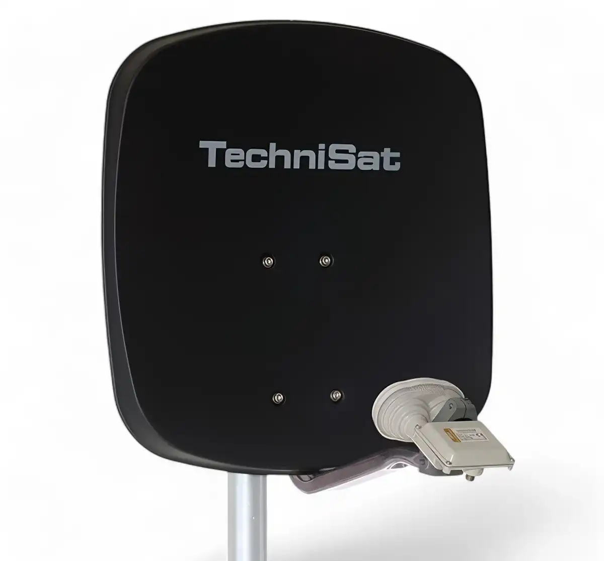 1 Teilnehmer Sat-Anlage Astra / Hotbird - TechniSat DigiDish 45A + MBS   1 Anschluss anthrazit mit Maximum Single Monoblock 4K / 3D / HDTV ready inkl. Masthalterung