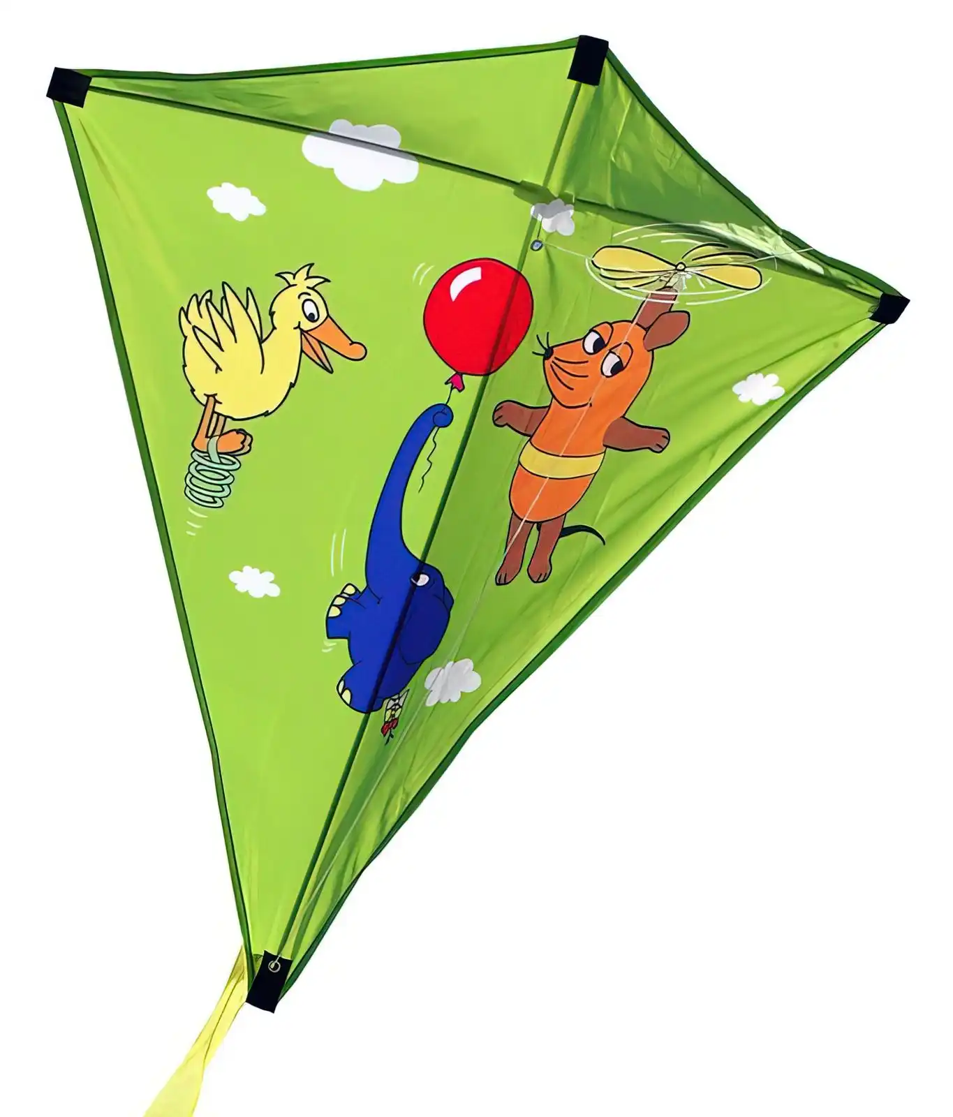 Elliot Maus Elefant & Ente Elliot Einleiner-Drachen/Kinderdrachen (Mini-Eddy/1-Leiner) rtf 30 x 30 cm grün