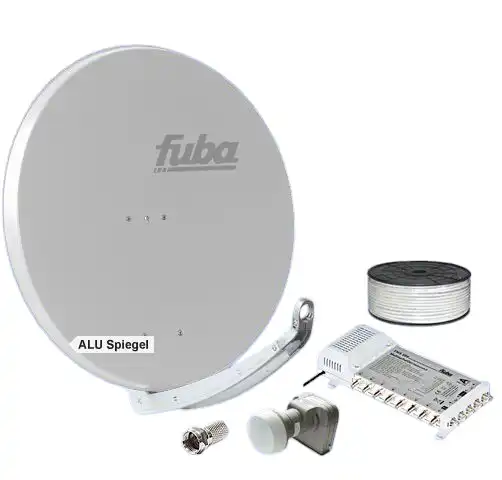 8 Teilnehmer Sat-Anlage - Fuba SProfi85 HS08G   Schüsselgröße: 85 cm 8 Anschlüsse hellgrau 4K / 3D / HDTV ready