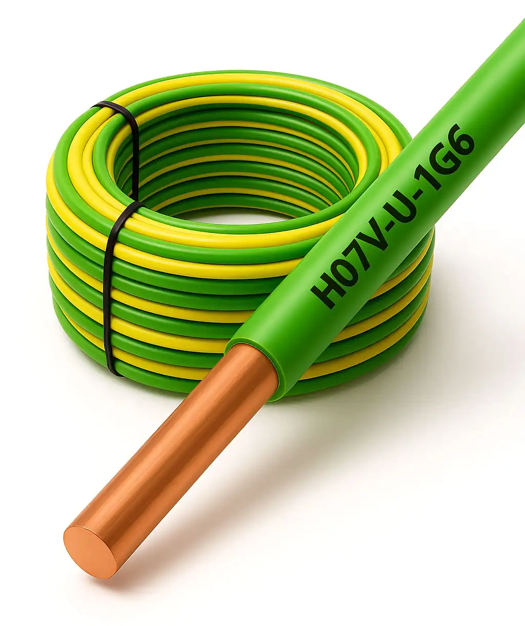 1x6mm² Potentialausgleich Erdungskabel - XmediaSat   H07V-U 1 x 6 mm² grün/gelb