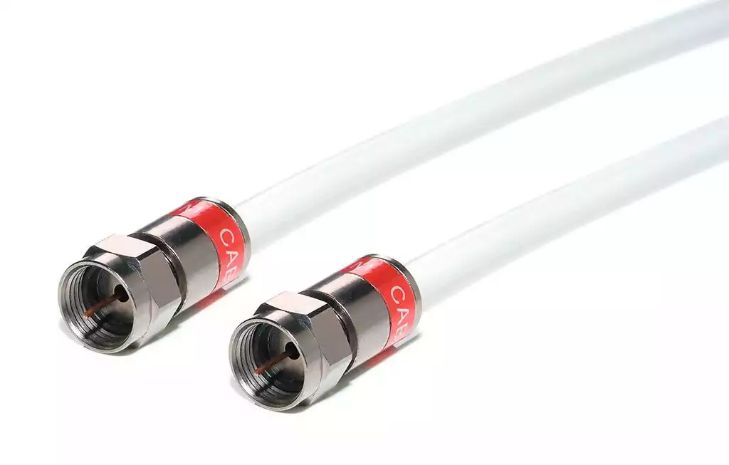 4m Antennenkabel F-Stecker / F-Stecker - CO7B90AF-2QM4  ,Länge: 4 m 4.3 mm 120 dB weiß mit wasserdichten Kompressionsteckern