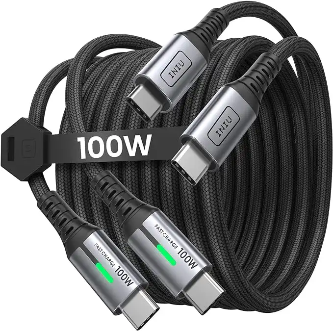 INIU SwooshCord 100W USB-C 3.1 USB-C Schnellladekabel   USB-C Verbindungskabel/ Schnellladekabel 100W 2m schwarz/silber