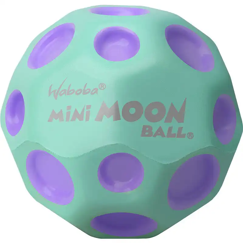 Waboba 3250608  Moon BALL MINI – am Höchsten Springender Gummiball – Patentiertes Original-Design – Ballkrater Erzeugen beim Aufprall EIN knallendes Geräusch – Leicht Greifbar – Flummies für Kinder - 55mm MINI mint-lila