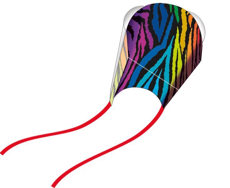 WindNSun PocketKites Stripes - stabloser Einleiner-Drachen/Kinderdrachen/Taschendrachen (1-Leiner) rtf (flugfertig) 53 cm x 35 cm bunt