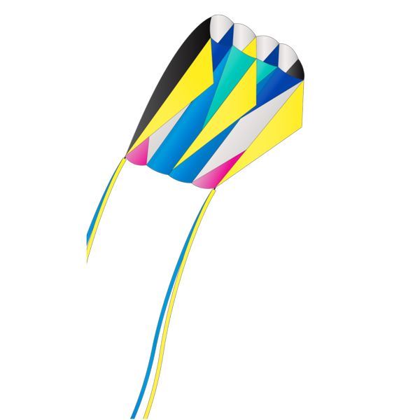 X-Kites SkyFoil Kites Lazer - stabloser Einleiner-Drachen/Kinderdrachen (1-Leiner) rtf (flugfertig) 85 cm x 60 cm bunt