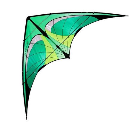 11111Prism Quantum Citrus Zweileiner-Lenkdrachen/Stabdrachen (2-Leiner) rtf (flugfertig) 213 cm x 89 cm Cfk-Gestänge grün/gelb