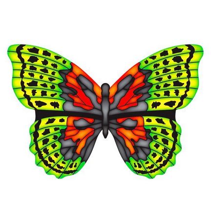 11111X-Kites Mini Mylar Kites Schmetterling - Einleiner-Drachen/Kinderdrachen (1-Leiner) rtf (flugfertig) 10 cm x 10 cm grün