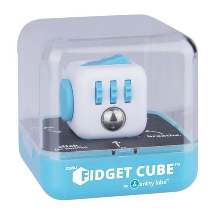 11111BOTI FidgetCube - Aqua für Hand und Finger Akrobatik 4 x 4 cm 35 g weiß/blau