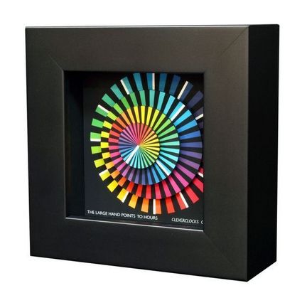 11111CleverClocks - moderne dekorative Design-Tischuhr/Wanduhr Spectrum Größe S (14 cm x 14 cm)