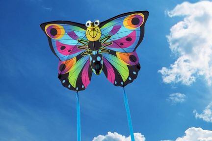 11111X-Kites SkyBugz Kites Schmetterling - Einleiner-Drachen/Kinderdrachen (1-Leiner) rtf (flugfertig) 86 cm x 63 cm bunt