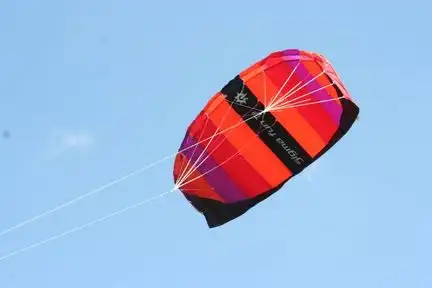 11111Elliot Sigma Fun 2.0  Zweileiner-Lenkdrachen (Lenkmatte/Parafoil/2-Leiner) rtf (flugfertig) 200 cm x 66 cm lila/rot/orange