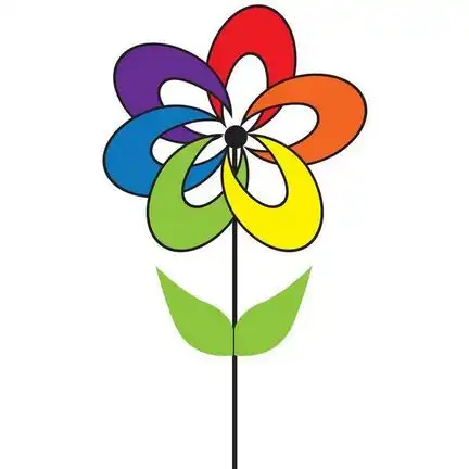 11111Windrad/stehendes Windspiel Blume Magic Rainbow 28 cm x 45 cm rainbow 