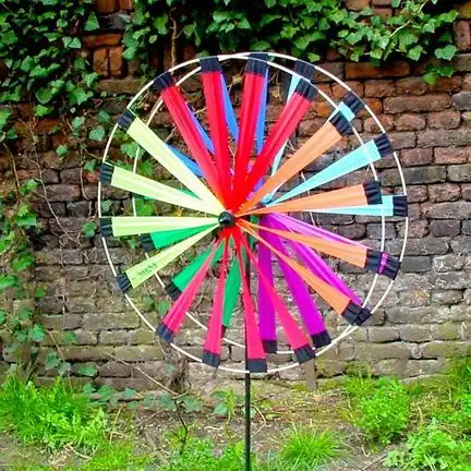 11111Windrad/stehendes Windspiel gegenläufig Pair 50 - Ø 50 cm rainbow 