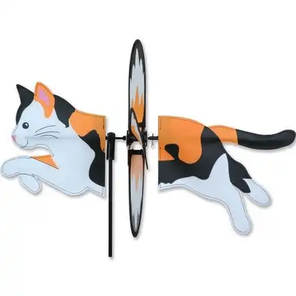 - stehendes Windspiel Glückskatze Ø 32 cm 48 x 32 cm schwarz/weiß/orange