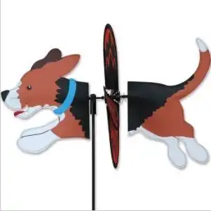 - stehendes Windspiel Hund Beagle Ø 32 cm 48 x 32 cm braun/schwarz 