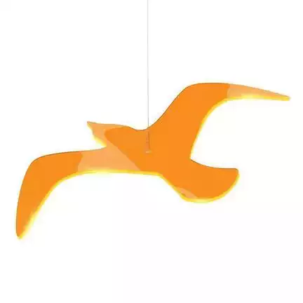 11111Elliot Lichtzauber - Sonnenfänger 1019252  Vogel Wing 11 cm gebogen inkl. 30 cm Stab orange