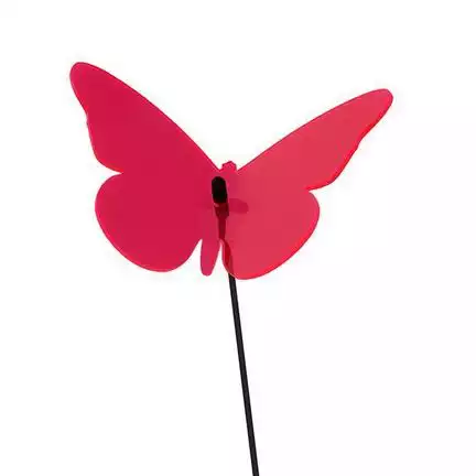 11111Elliot Lichtzauber - Sonnenfänger Schmetterling mini 5 cm gebogen inkl. 20 cm Stab rot